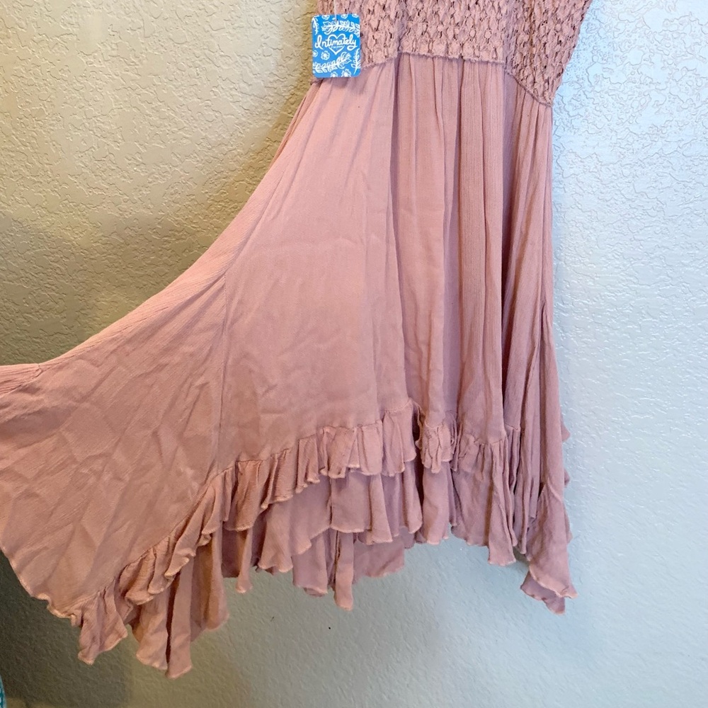 NWT Free People Adella Slip Dress Women's Size Small/SP Rose Pink Lace - Picture 4 of 11